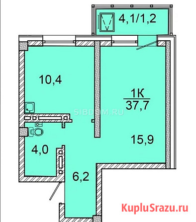 1-комнатная квартира, 37.3 м², 15/24 эт. на продажу в Красноярске Красноярск - изображение 2