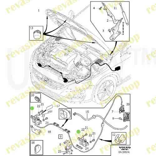 Замок капота для Volvo 31298609, 31356007 Москва