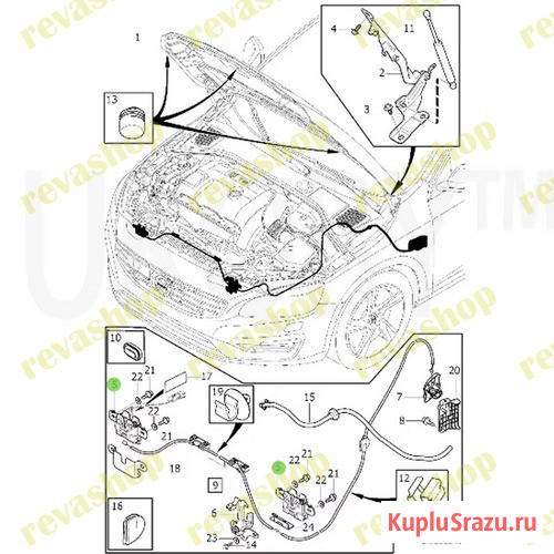 Замок капота для Volvo 31298609, 31356007 Замок защелки капота автомобиля для VOLVO S80 V70 XC70 200  - изображение 3