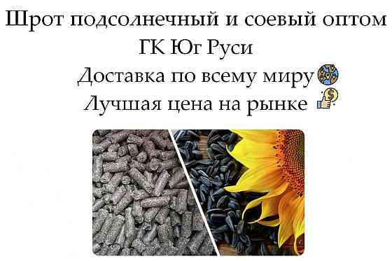 Шрот подсолнечный и соевый оптом от производителя ГК Юг Руси Ростов-на-Дону